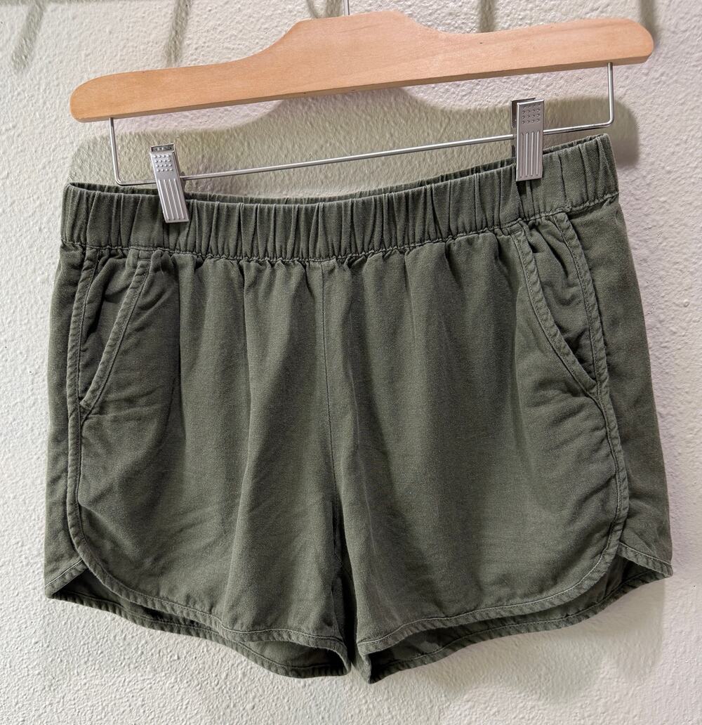 Madewell Elastic Waist Pull On Casual Summer Lounge Casual Shorts Olive Green S